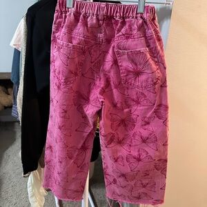 Charming Pink Butterfly Kids Jeans